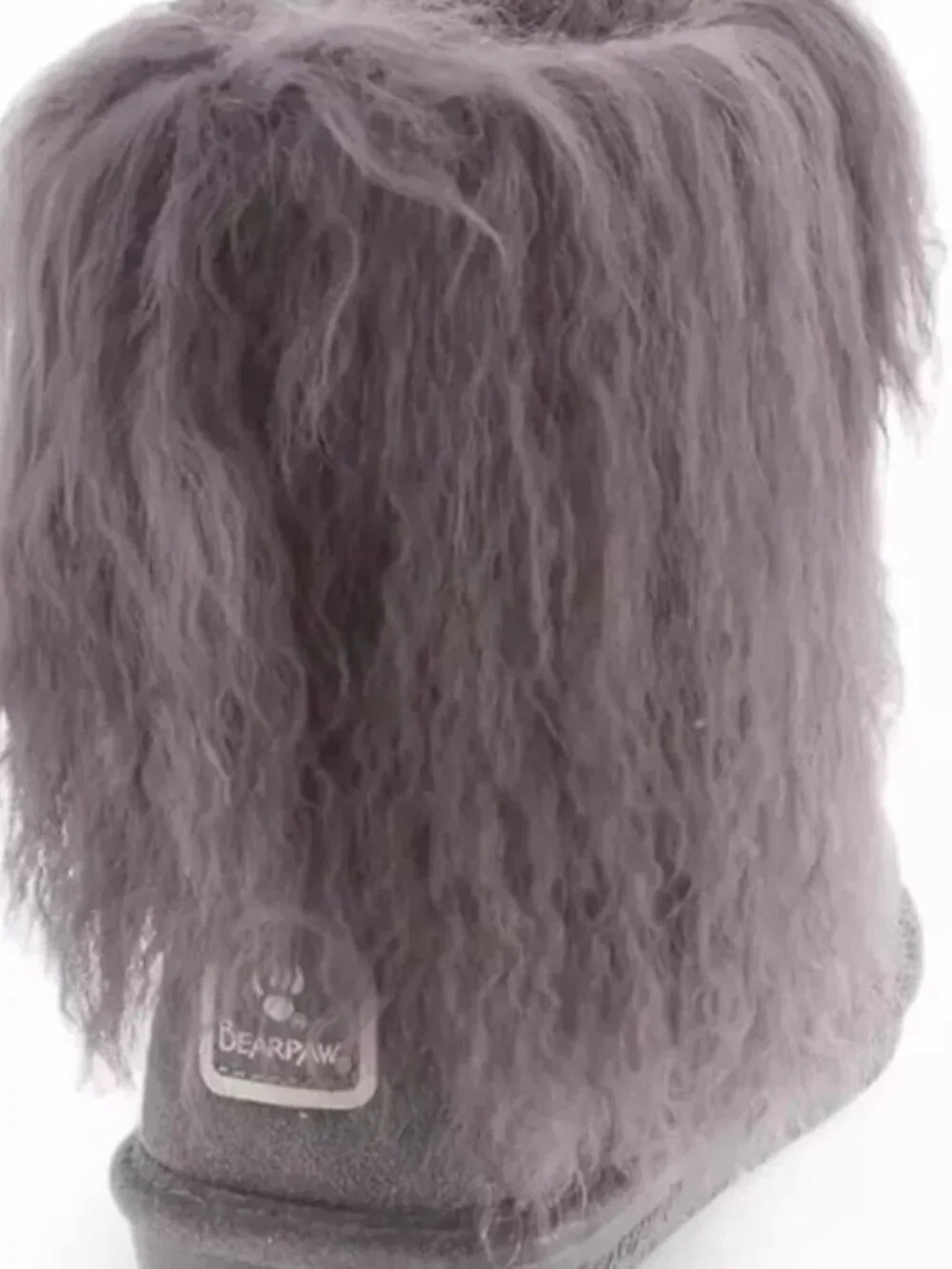 Bearpaw Boo Gray Shearling Wool Curly Lamb Fur Boho Sherpa Boots Women's 8 NEW